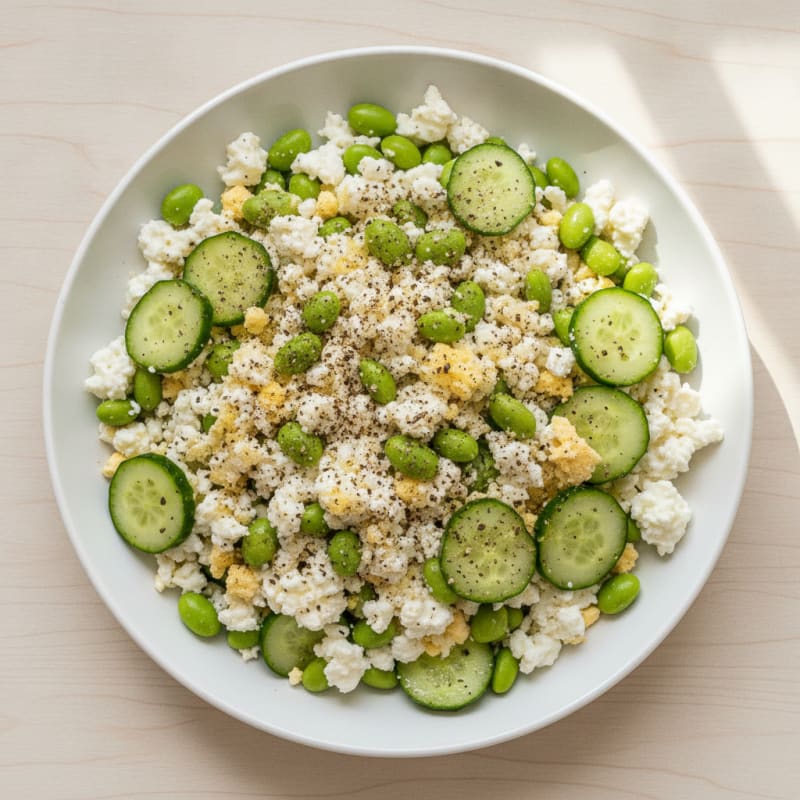 Cottage Cheese and Edamame Crunch Salad