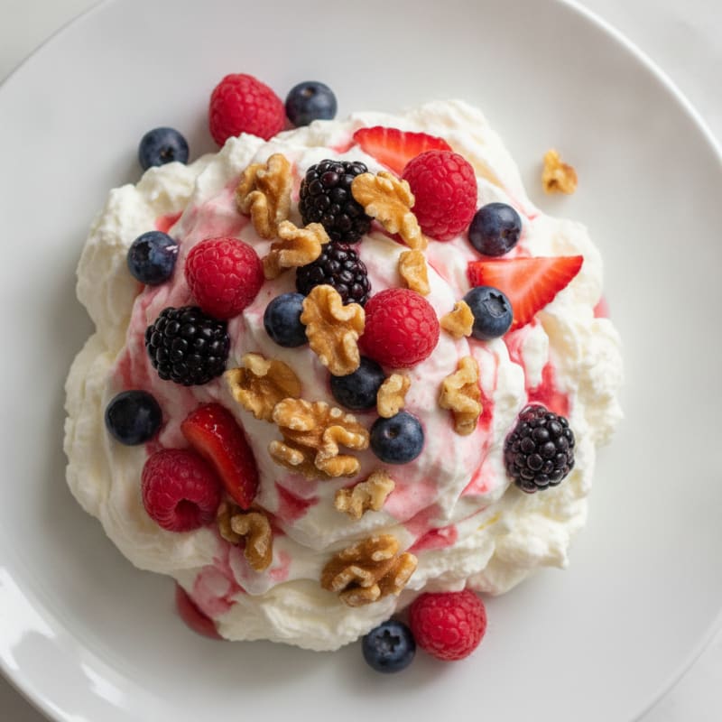 Silky Greek Yogurt Protein Mousse with Mixed Berries