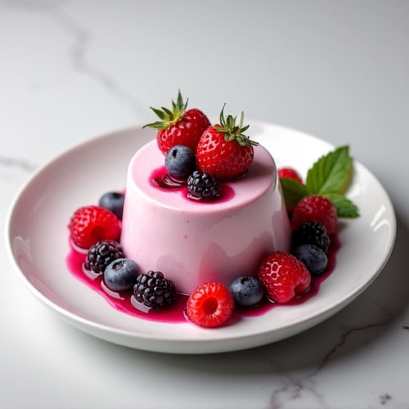 Silky Greek Yogurt Protein Mousse with Mixed Berries