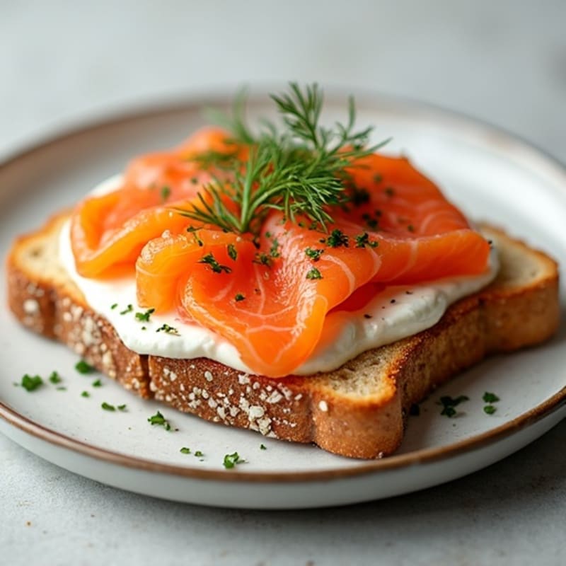 Smoked Salmon with Creamy Dill Spread and Crispy Everything Toast