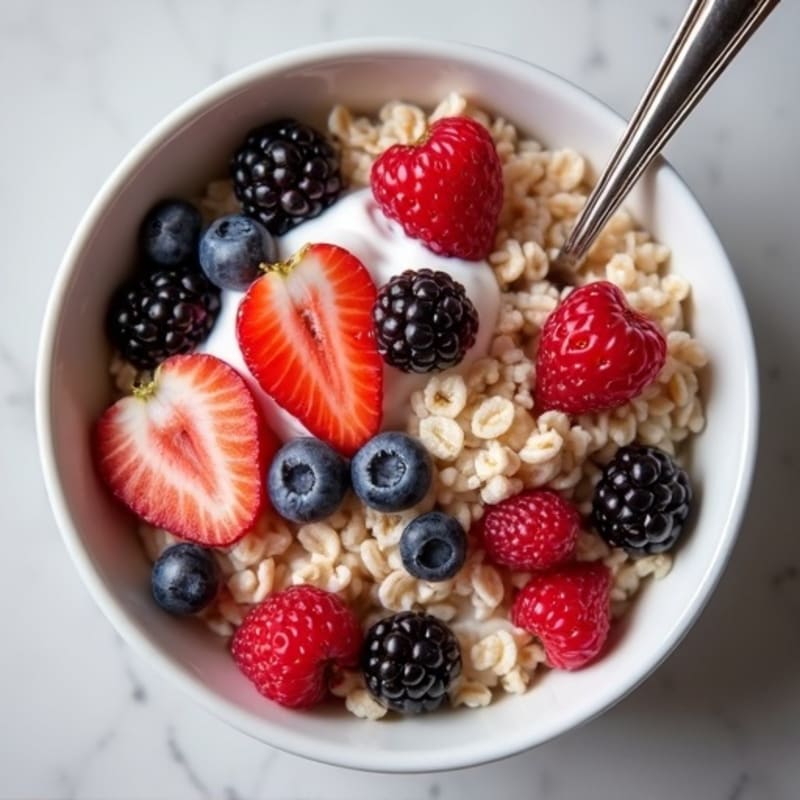 Creamy Warm Berry Protein Oatmeal