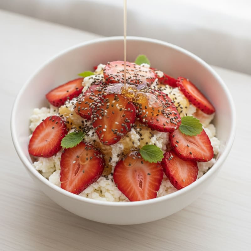 Cottage Cheese and Strawberry Chia Parfait