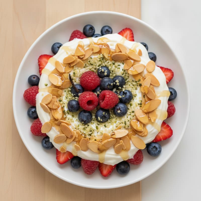 Greek Yogurt Protein Parfait with Mixed Berries