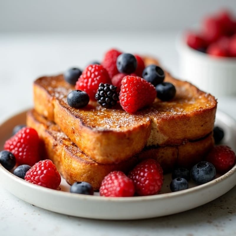 Protein-Rich Whole Grain French Toast with Fresh Berries
