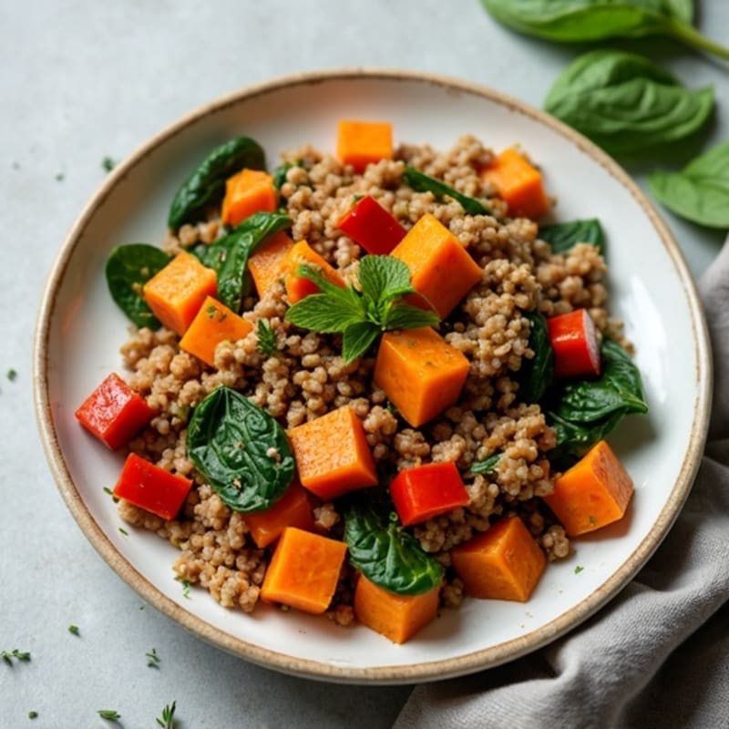 Herb-Seasoned Ground Turkey Skillet with Sweet Potatoes