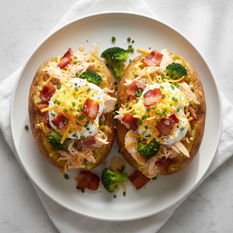 Loaded Baked Potatoes with Bacon and Chives