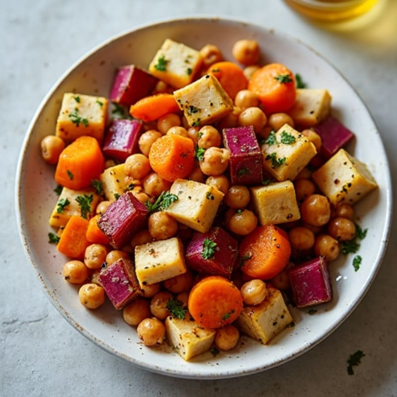 Sheet Pan Roasted Chickpeas and Root Vegetables