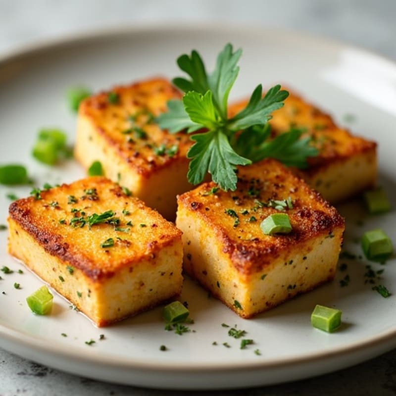 Garlic-Herb Pan Seared Tofu Steaks