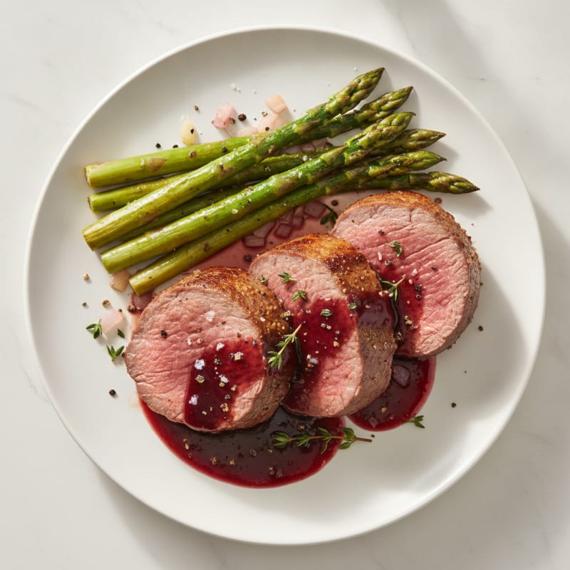 Pan-Seared Venison with Red Wine Reduction