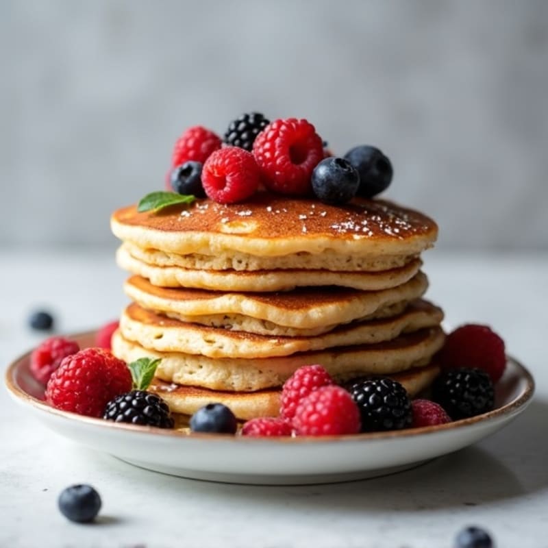 Protein-Packed Fluffy Berry Oat Pancakes