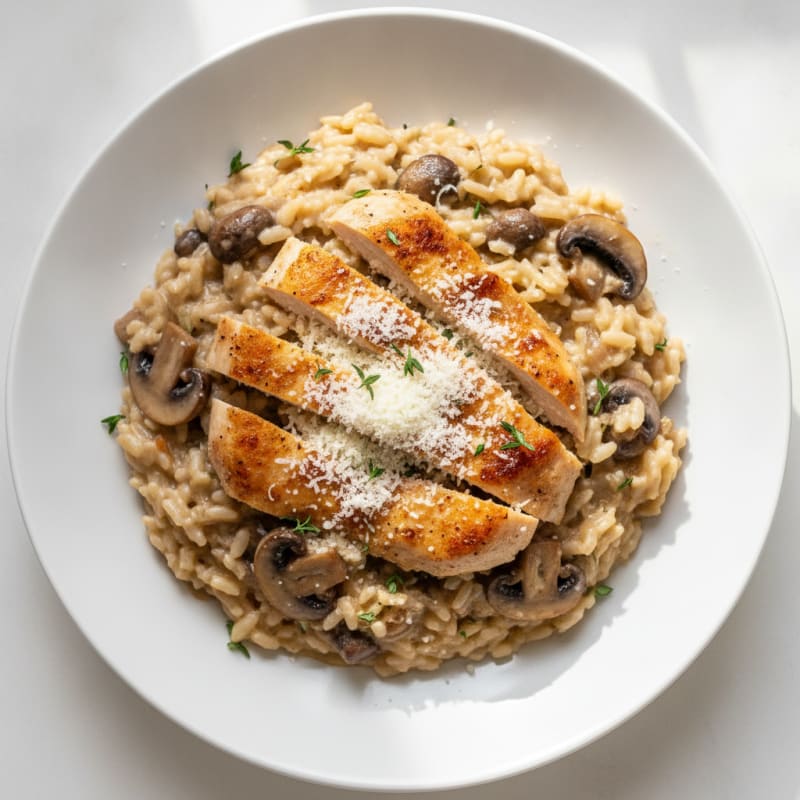 Creamy Mushroom Risotto with Parmesan
