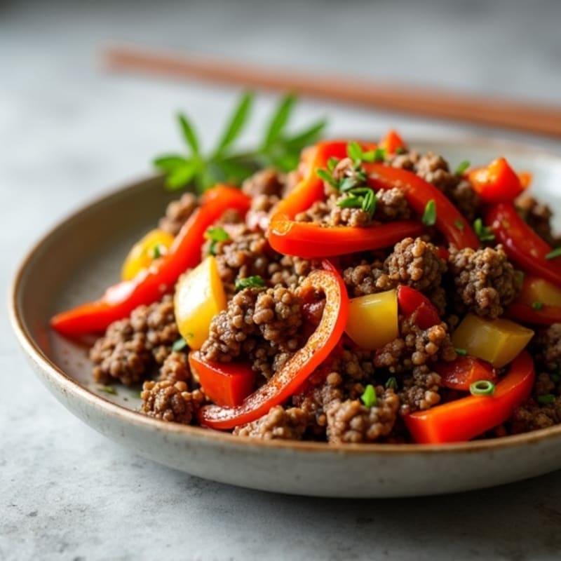 Sautéed Lean Ground Beef with Sweet Ginger-Garlic Glaze