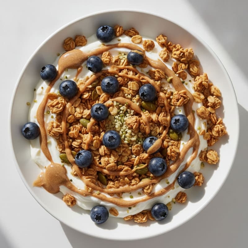Silky Greek Yogurt Bowl with Protein Granola and Berries