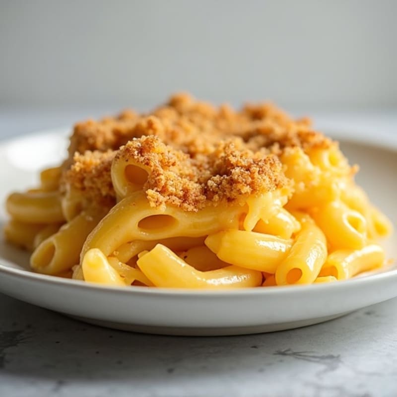 Creamy High-Protein Baked Mac and Cheese with Crispy Topping