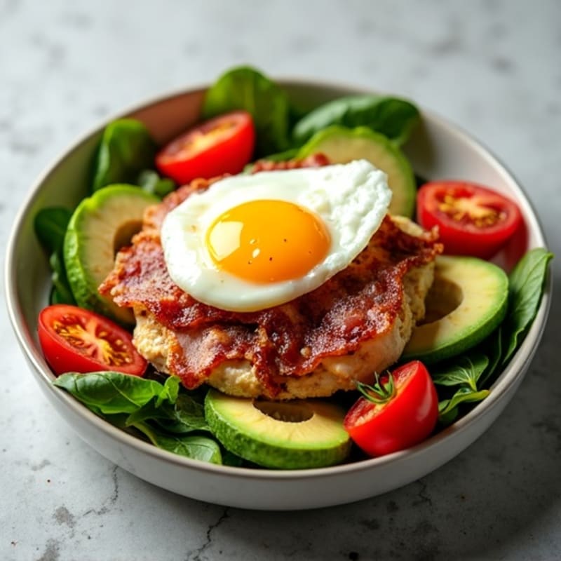 Crispy Turkey Bacon Avocado Salad with Fresh Tomatoes