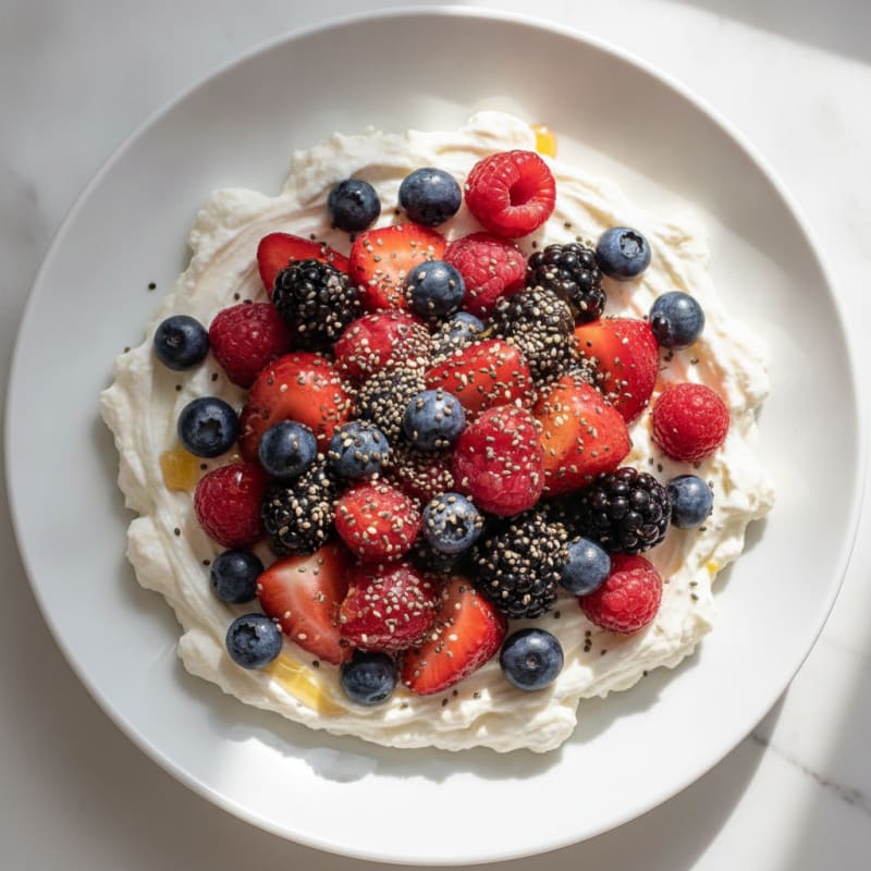 Creamy Greek Yogurt Protein Pudding with Mixed Berries