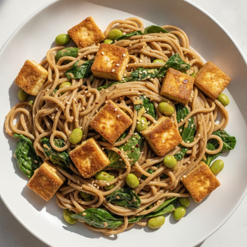Peanut Noodles with Fresh Spinach