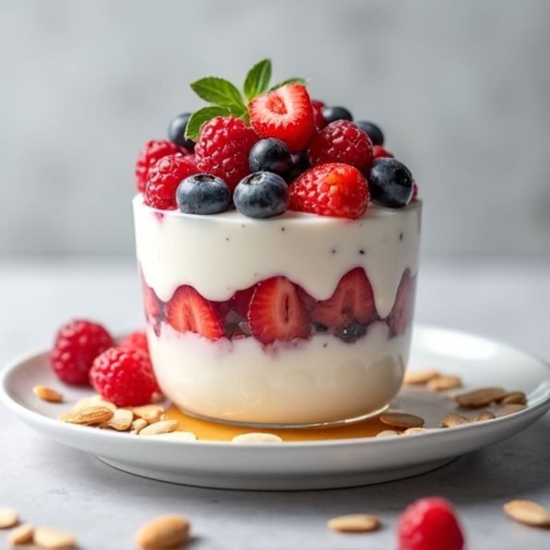 Greek Yogurt Protein Parfait with Mixed Berries