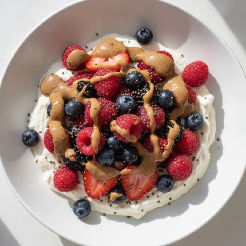 Silky Greek Yogurt Protein Pudding with Berries