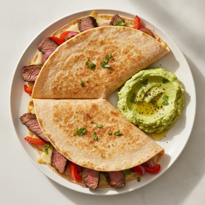 Carne Asada Quesadillas with Guacamole