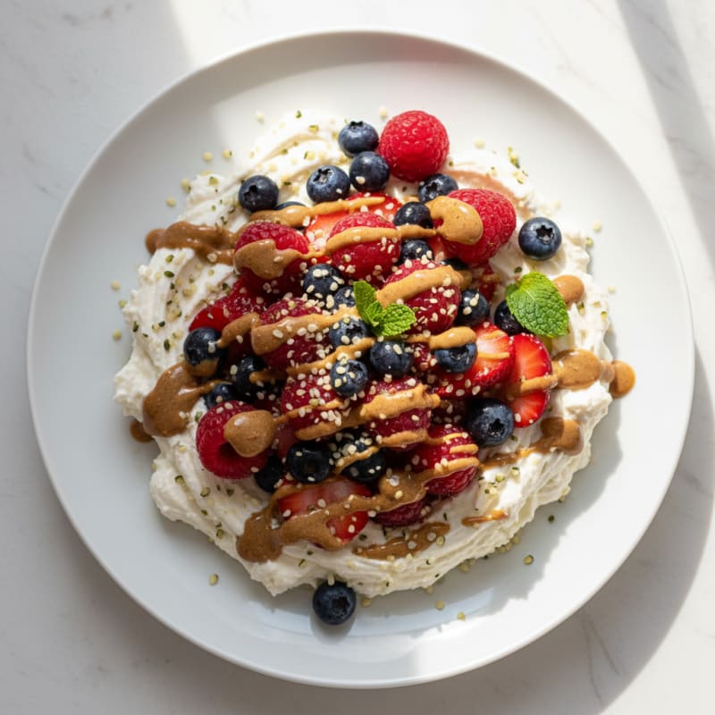 Greek Yogurt Protein Parfait with Mixed Berries