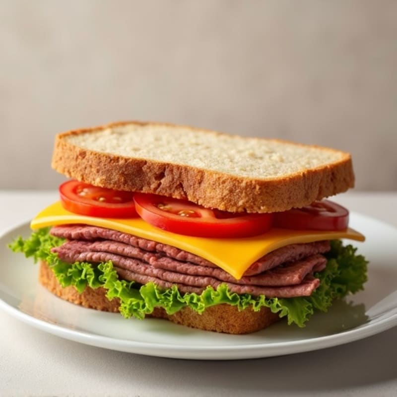 Hearty Lean Roast Beef and Sharp Cheddar Whole Grain Sandwich