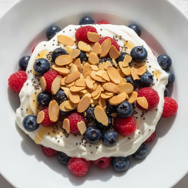 Greek Yogurt Protein Parfait with Mixed Berries