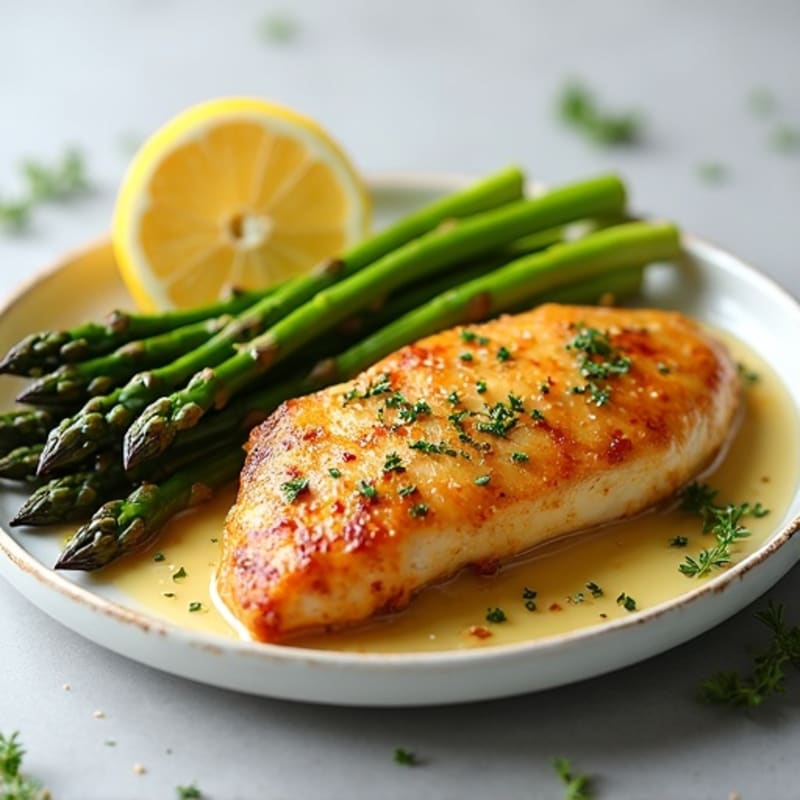 Crispy Lemon Herb Chicken with Roasted Asparagus
