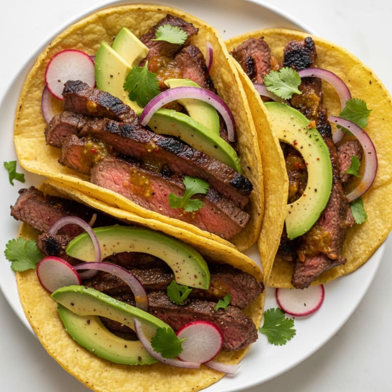 Charred Chili-Lime Steak Tacos