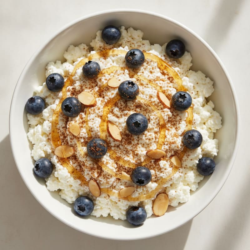 Cottage Cheese Berry Bowl with Almonds