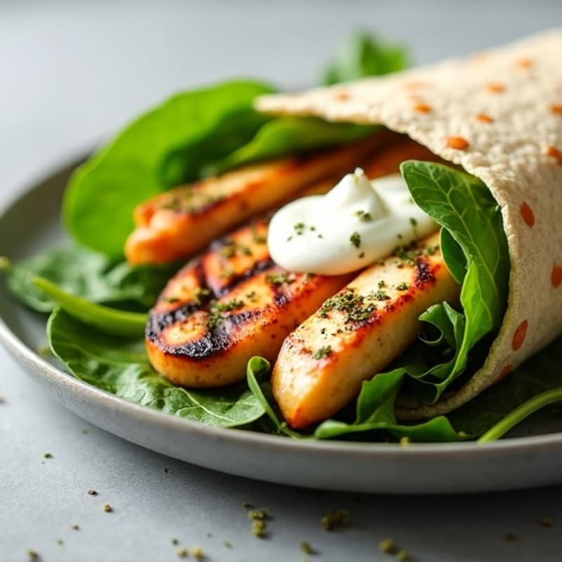 Lemon-Herb Grilled Chicken and Fresh Greens Wrap