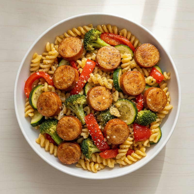 Chicken Sausage Pasta with Roasted Vegetables