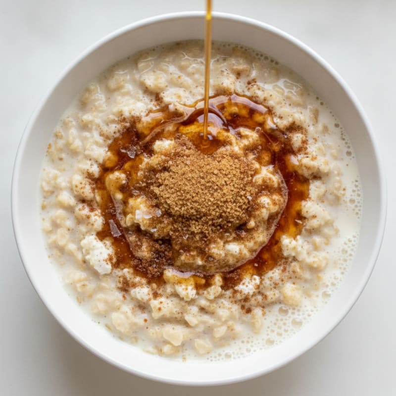 Maple Brown Sugar Oatmeal with Warm Milk
