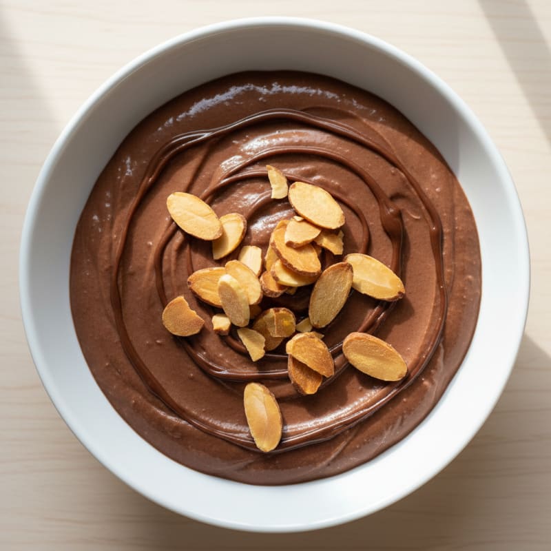 Silky Chocolate Protein Pudding with Almonds