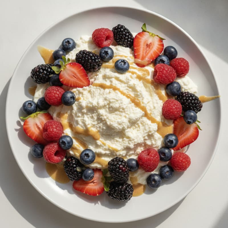 Silky Greek Yogurt Protein Mousse with Mixed Berries