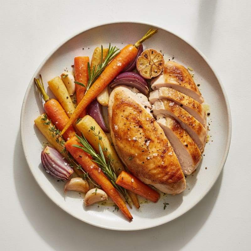 Garlic-Herb Roasted Chicken with Root Vegetables