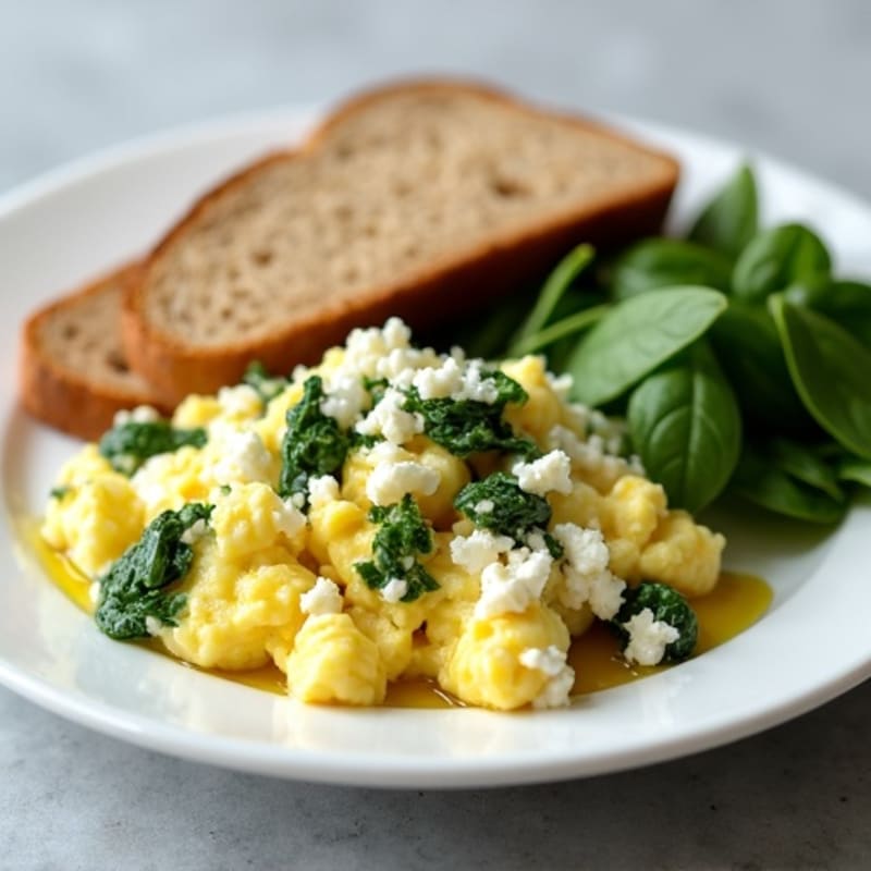 Egg White Scramble with Spinach and Cottage Cheese