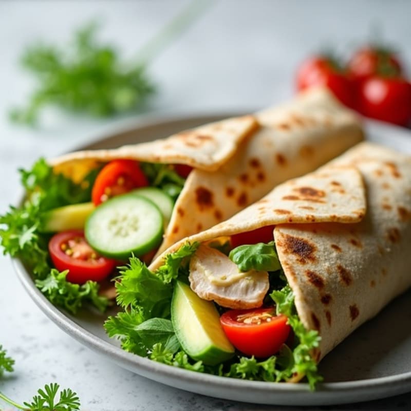 Creamy Herb Grilled Chicken and Fresh Veggie Wrap