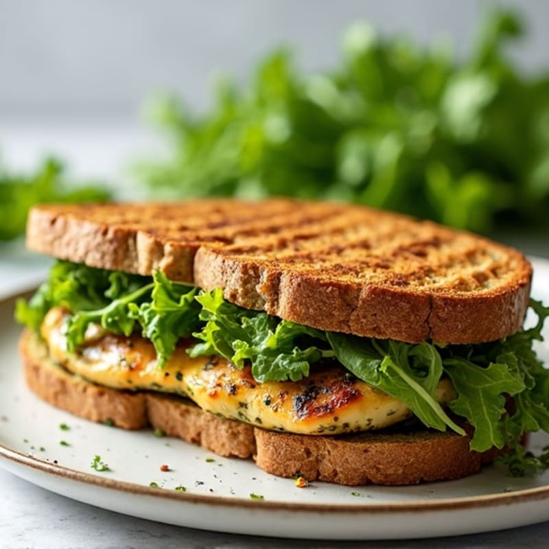 Grilled Pesto Chicken Sandwich with Fresh Greens