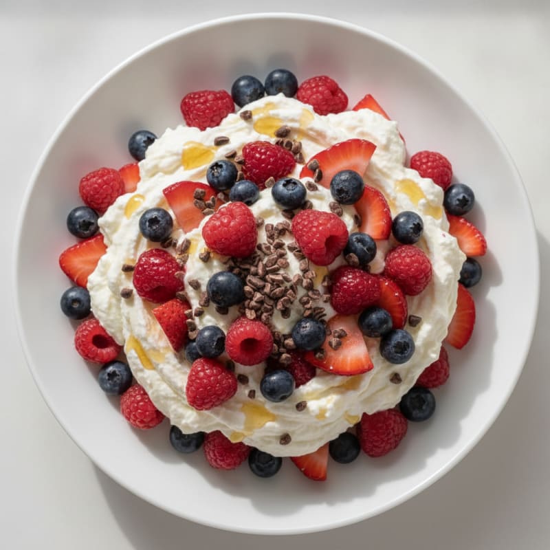 Greek Yogurt Protein Mousse with Mixed Berries