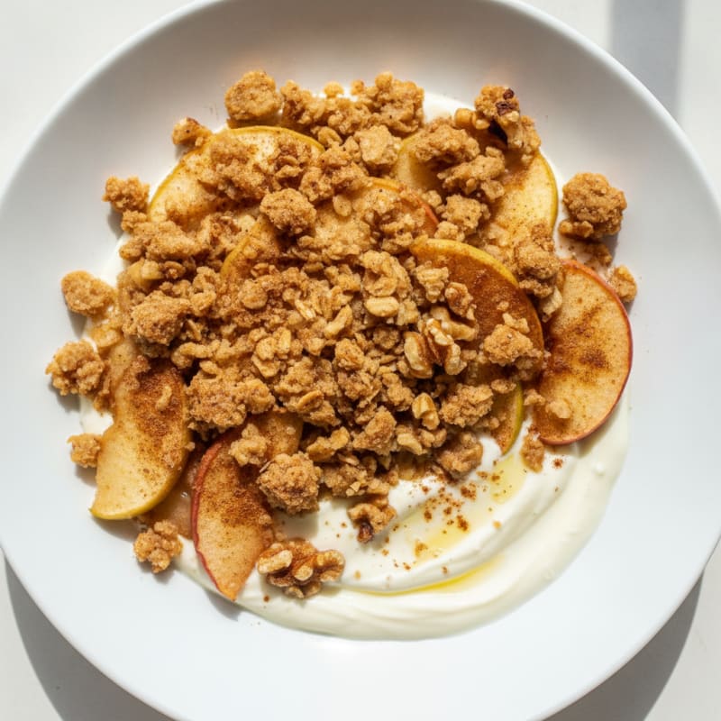 Baked Apple Crumble with Cinnamon