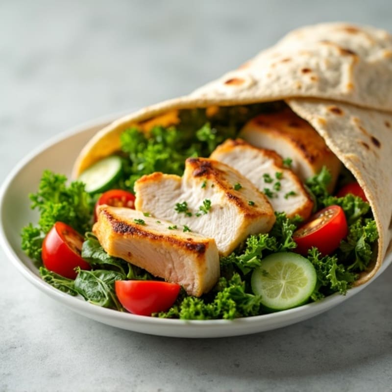Lemon-Herb Grilled Chicken and Fresh Greens Wrap