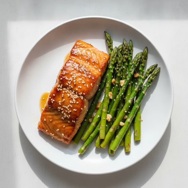 Teriyaki Glazed Salmon with Roasted Asparagus