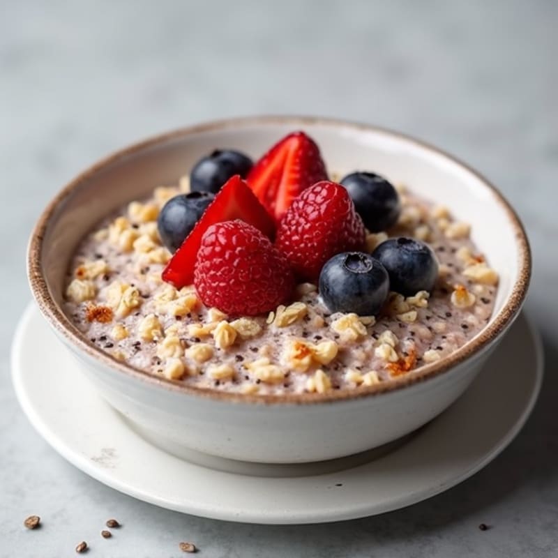Vanilla-Berry Protein Overnight Oats