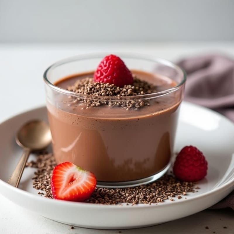 Silky Chocolate Protein Pudding with Chia Seeds