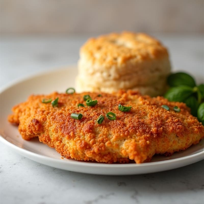 Crispy Baked Chicken with Fluffy Whole Wheat Biscuits