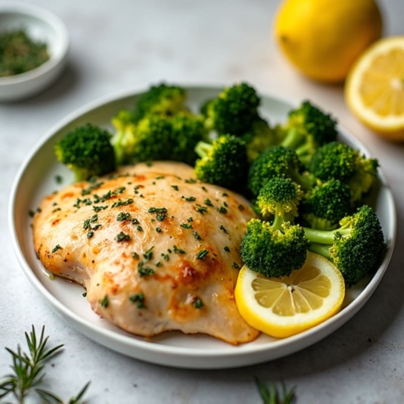 Sheet Pan Lemon-Herb Roasted Chicken and Crispy Broccoli