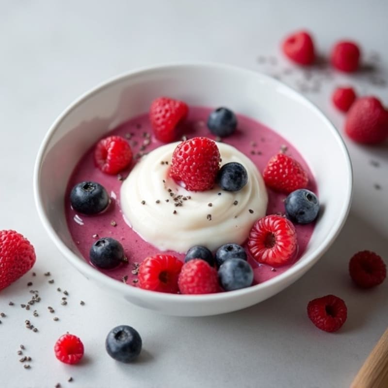 Silky Greek Yogurt Protein Mousse with Berries