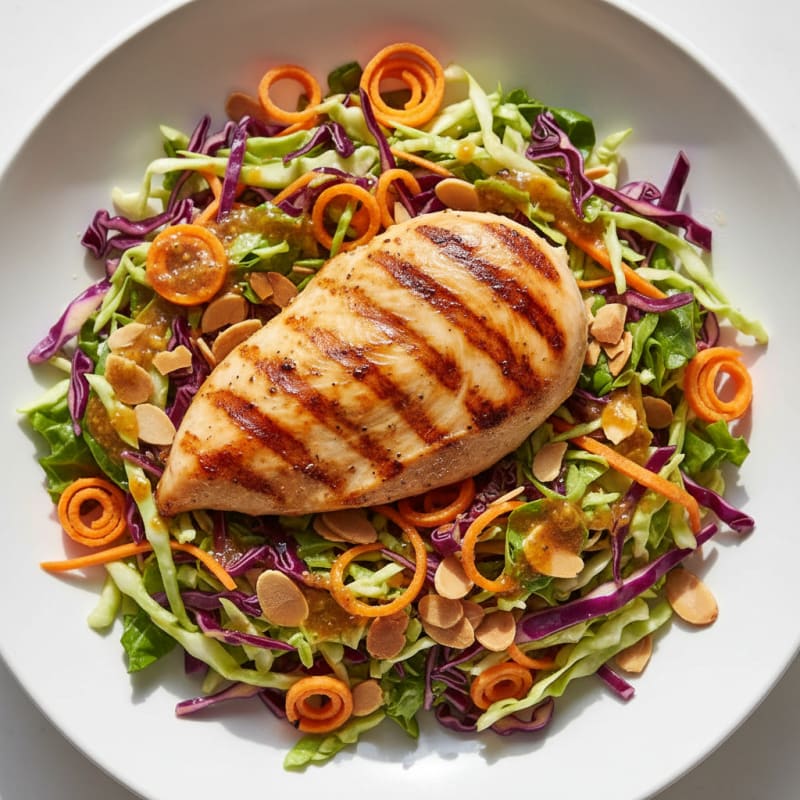 Grilled Chicken Breast with Crunchy Cabbage Salad