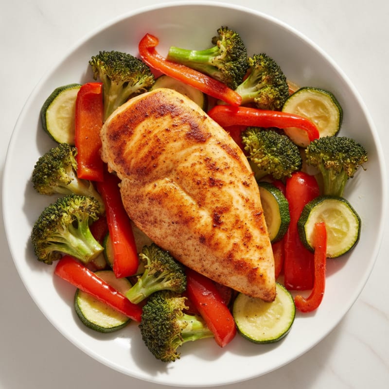 Pan-Seared Chicken with Roasted Vegetables